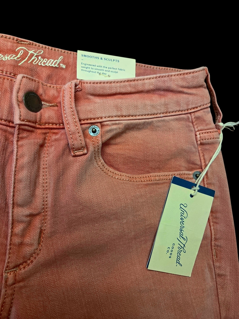 NWT Stretch Size 4 Short Universal Thread Ankle Jeans Peach - Picture 2 of 7
